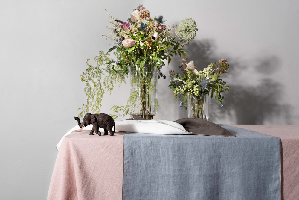 VILNA Tischwäsche in zarten rosé und blau Tönen